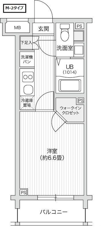 レジディア笹塚II(1K/2階)の間取り写真
