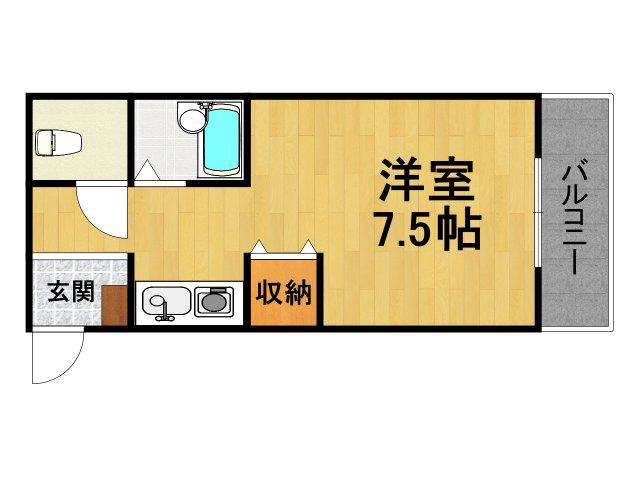 アーネスト坂田(ワンルーム/3階)の間取り写真