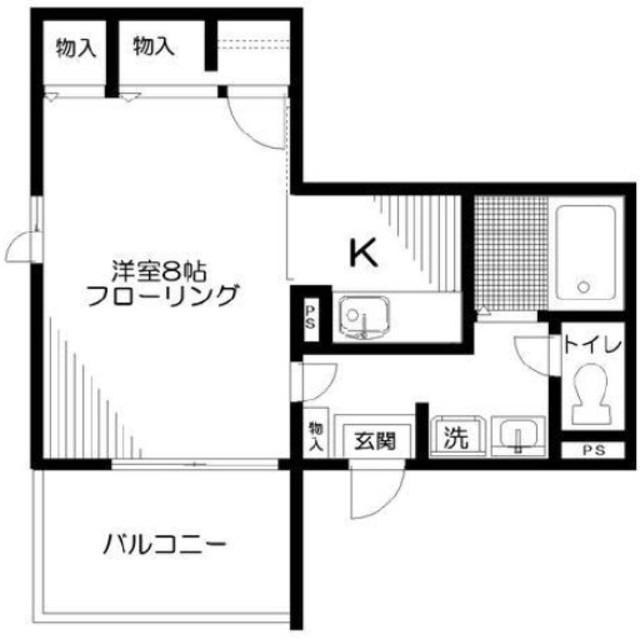 グリーンステージ光が丘(1K/2階)の間取り写真