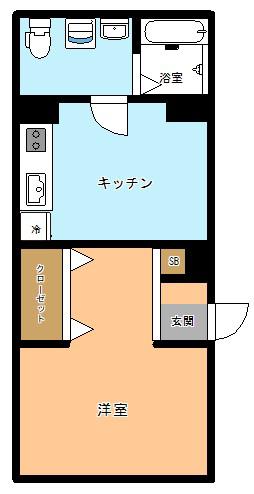ヨウコースクウェア大山(ワンルーム/4階)の間取り写真