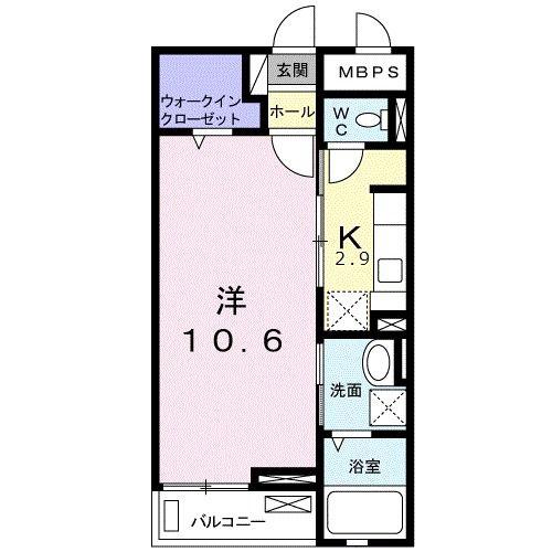YSアビタシオン(1K/2階)の間取り写真