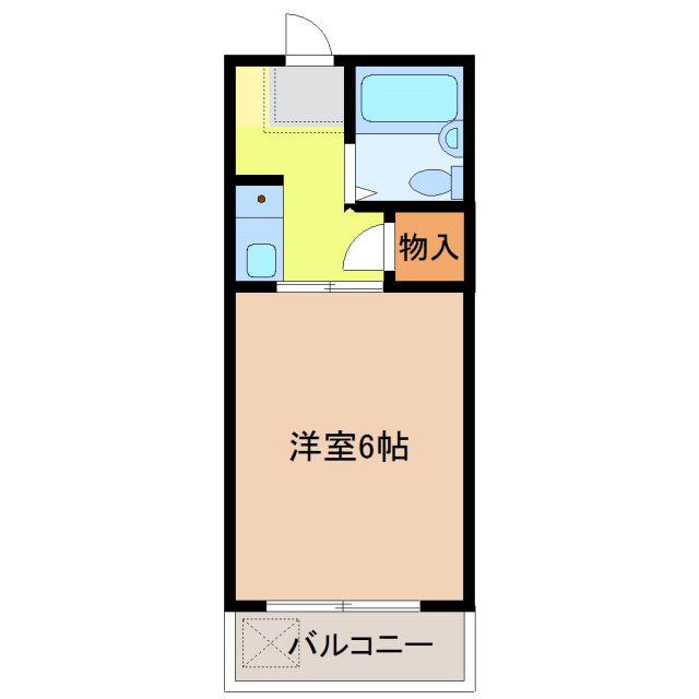 パーセル(1K/2階)の間取り写真