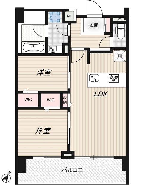 RIDGE豊洲(2LDK/10階)の間取り写真