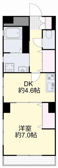 ファルマプラス(1DK/6階)の間取り写真