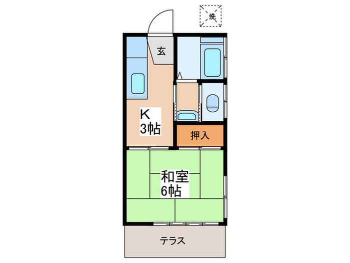 第三佐渡荘(1K/1階)の間取り写真