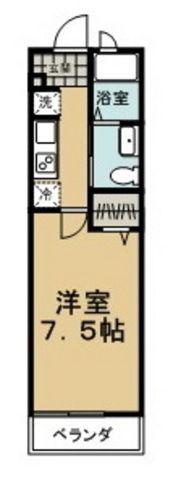 ミレーヌ仲町台(1K/2階)の間取り写真