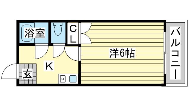 キューブM&M(ワンルーム/1階)の間取り写真