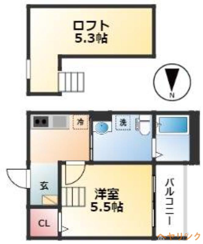 AGNS(1K/1階)の間取り写真