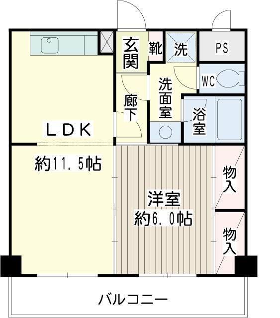 リヴェール大森北(2K/3階)の間取り写真
