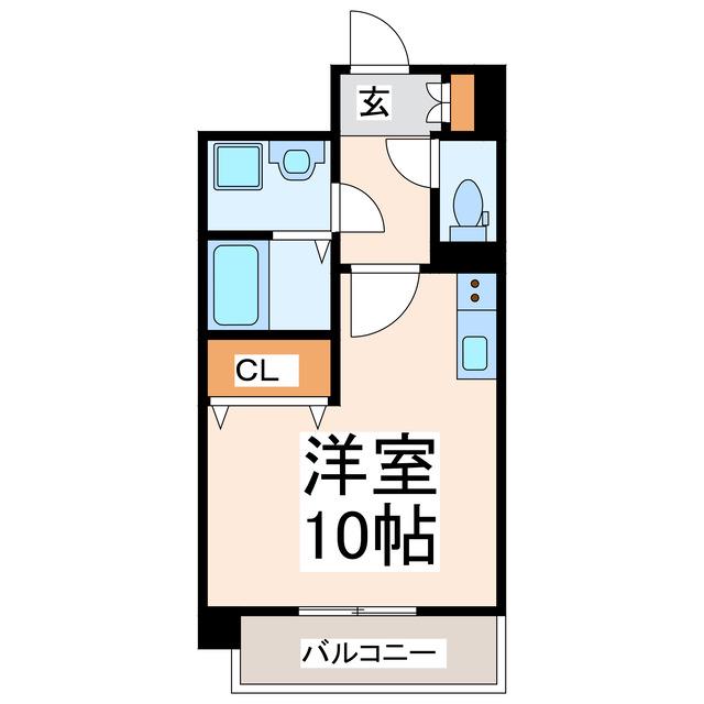 JARDIN MINIATURE 田崎(ワンルーム/1階)の間取り写真
