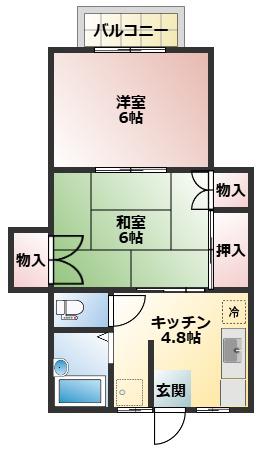 エムコーポ(2K/2階)の間取り写真
