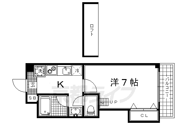 ユイリアン(1K/4階)の間取り写真