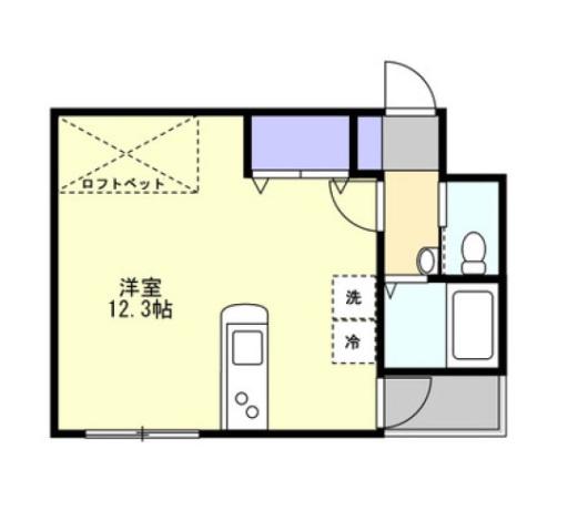 アルト生石(ワンルーム/4階)の間取り写真