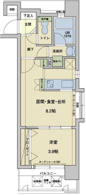 アクタス天神アネックス(1LDK/10階)の間取り写真