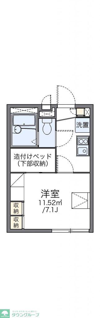 レオパレス東海(1K/2階)の間取り写真