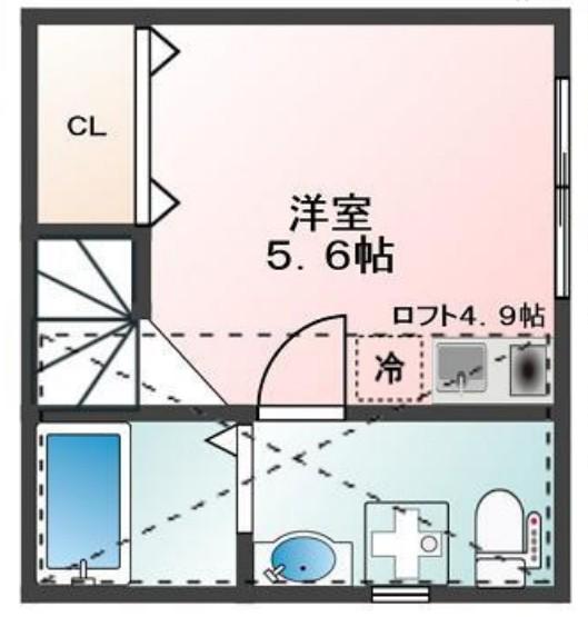 GLANZ西荻北(ワンルーム/2階)の間取り写真