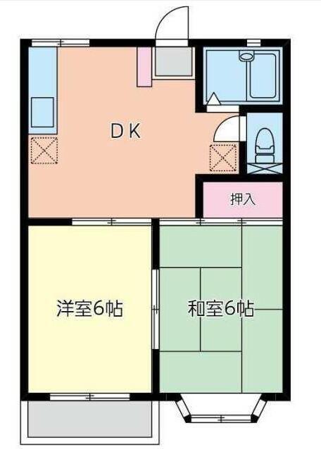 サンエトワール(2DK/2階)の間取り写真