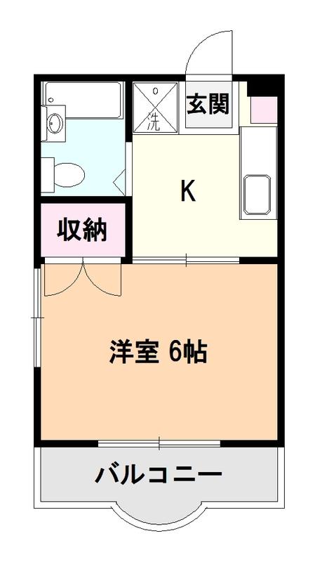 ハイムO&Y(1K/2階)の間取り写真