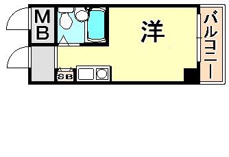 コスモプラザ三宮(ワンルーム/2階)の間取り写真