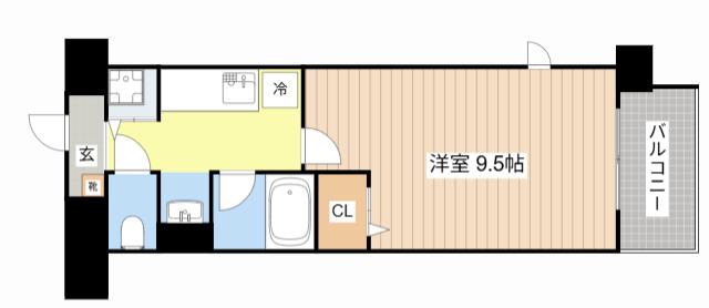 メゾンクレールIII(1K/5階)の間取り写真