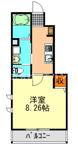 桜木北2丁目共同(1K/1階)の間取り写真