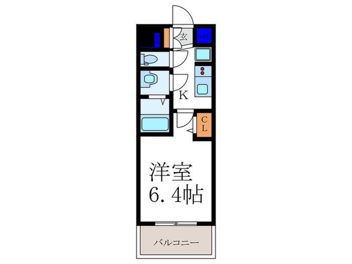 ファステート京都西院パール(1K/5階)の間取り写真