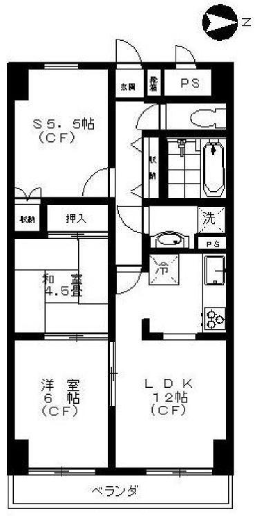 ロイヤルシラコ(2SLDK/8階)の間取り写真