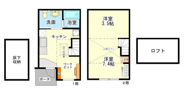 パルティーレI(1K/1階)の間取り写真