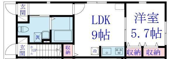 シュシュ宮崎町(1LDK/2階)の間取り写真