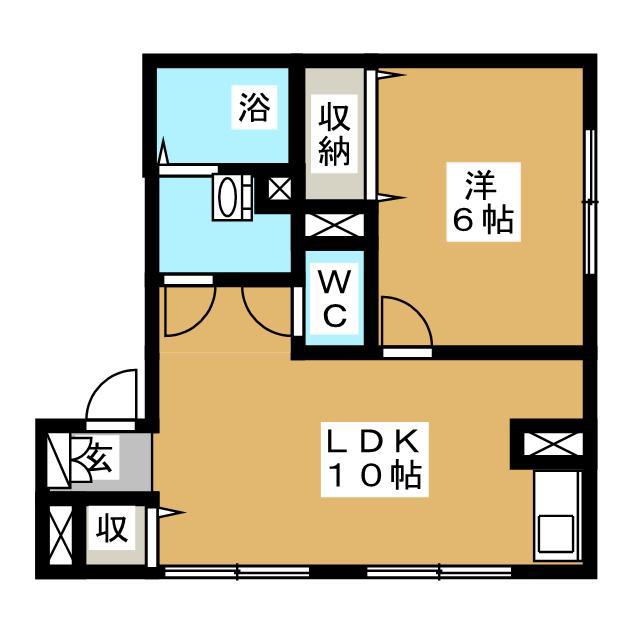 ファイン大野(1LDK/2階)の間取り写真