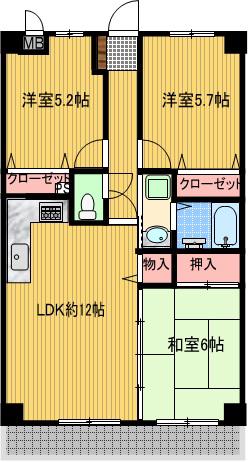 フォレストシティー町田(3LDK/3階)の間取り写真