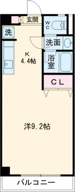 JR日豊本線 宮崎駅 徒歩9分 7階建 築24年(ワンルーム/5階)の間取り写真