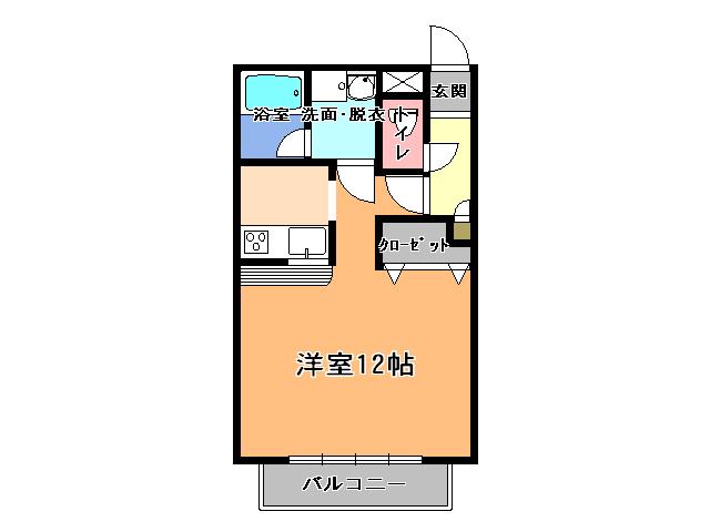 コンフォルトG(1K/3階)の間取り写真