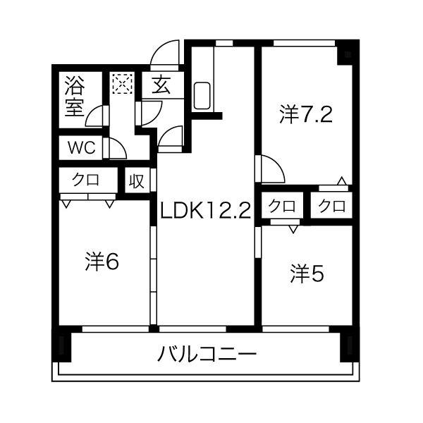 リアライズ木曽川(3LDK/7階)の間取り写真