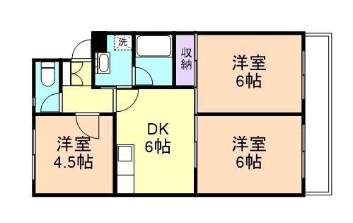 サイカプラザ(3DK/2階)の間取り写真