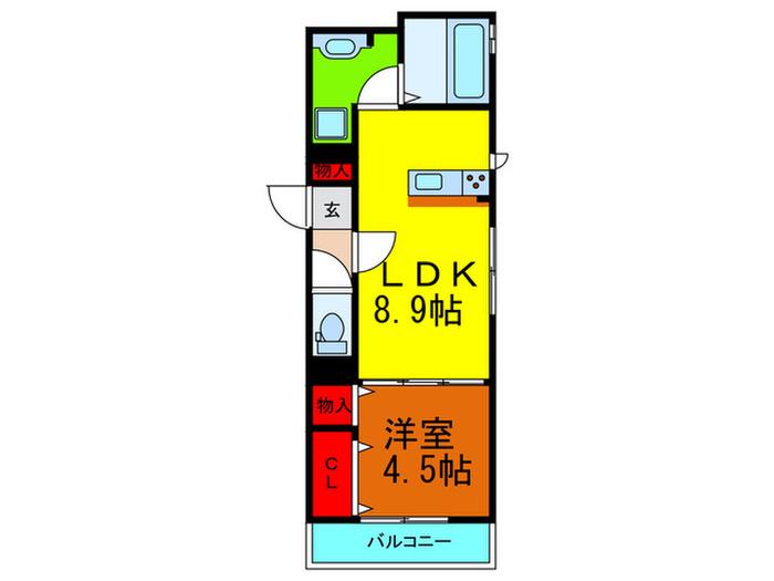 メゾン フォンリジェル(1LDK/1階)の間取り写真