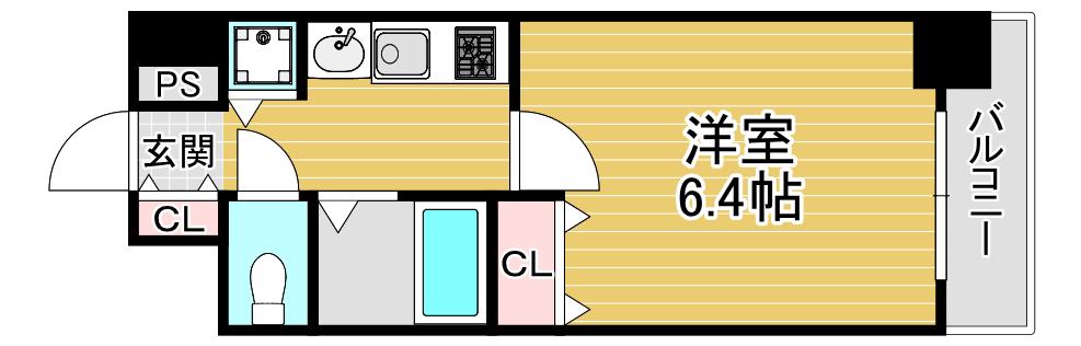 プレサンス淀リーヴァ(1K/8階)の間取り写真
