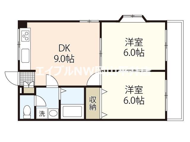 グレーストミ 21(2DK/2階)の間取り写真