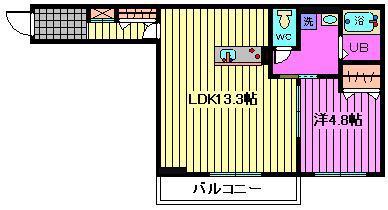 リーブルファイン西浦和(1LDK/3階)の間取り写真