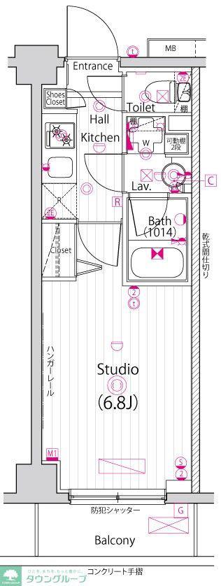 ガーラ行徳グランドステージ(1K/1階)の間取り写真