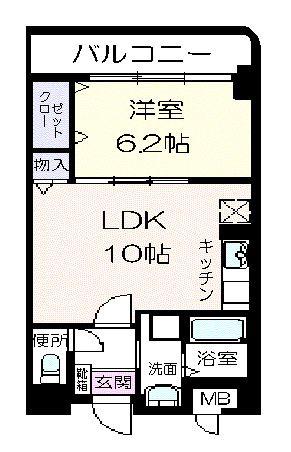 ラポール西大島ウエスト(1LDK/1階)の間取り写真