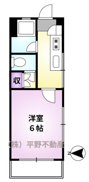 里村ビル(1K/3階)の間取り写真