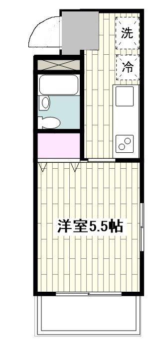 INOVE湘南松風(1K/4階)の間取り写真