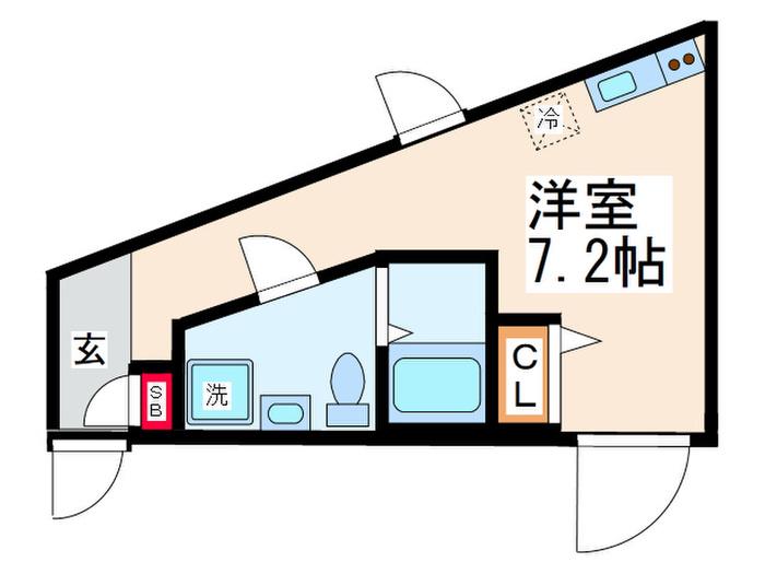 RESIDENCE DEAR(ワンルーム/3階)の間取り写真