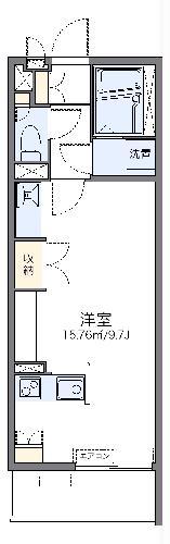 レオネクストアシュ(ワンルーム/1階)の間取り写真