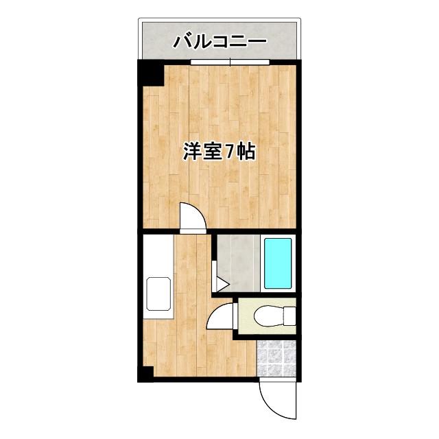 ラパンジール大国5(1K/6階)の間取り写真