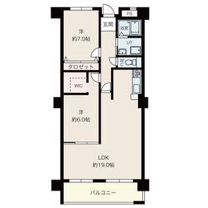 サンコート黒川(2LDK/11階)の間取り写真