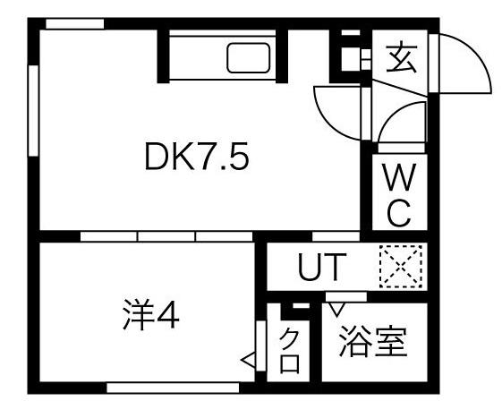 MAISON KAMUY 本郷通(1DK/2階)の間取り写真