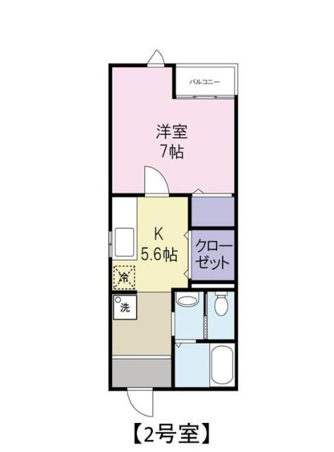 レイクハウス(1DK/1階)の間取り写真