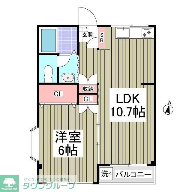 マイネルロッヂII(1K/3階)の間取り写真